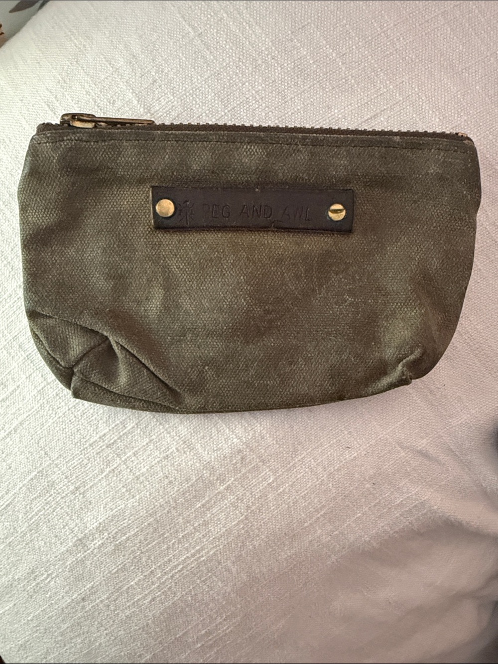 Peg and Awl Olive Canvas Zip Pouch